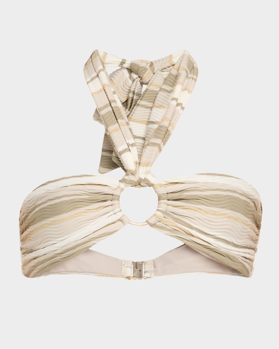 Striped Marie Bikini Top